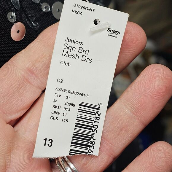 Vintage Trixxi Womens Sequin Dress Size 13 Sweetheart Neck Y2K Whimsigoth HOCO - Picture 7 of 7